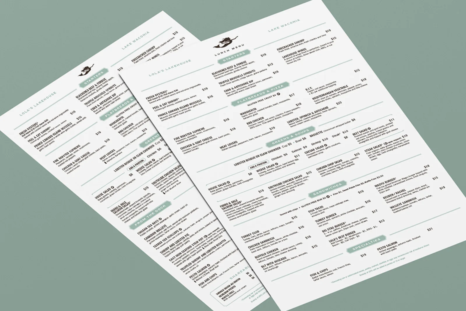 Lola's Lakehouse Menu Refresh