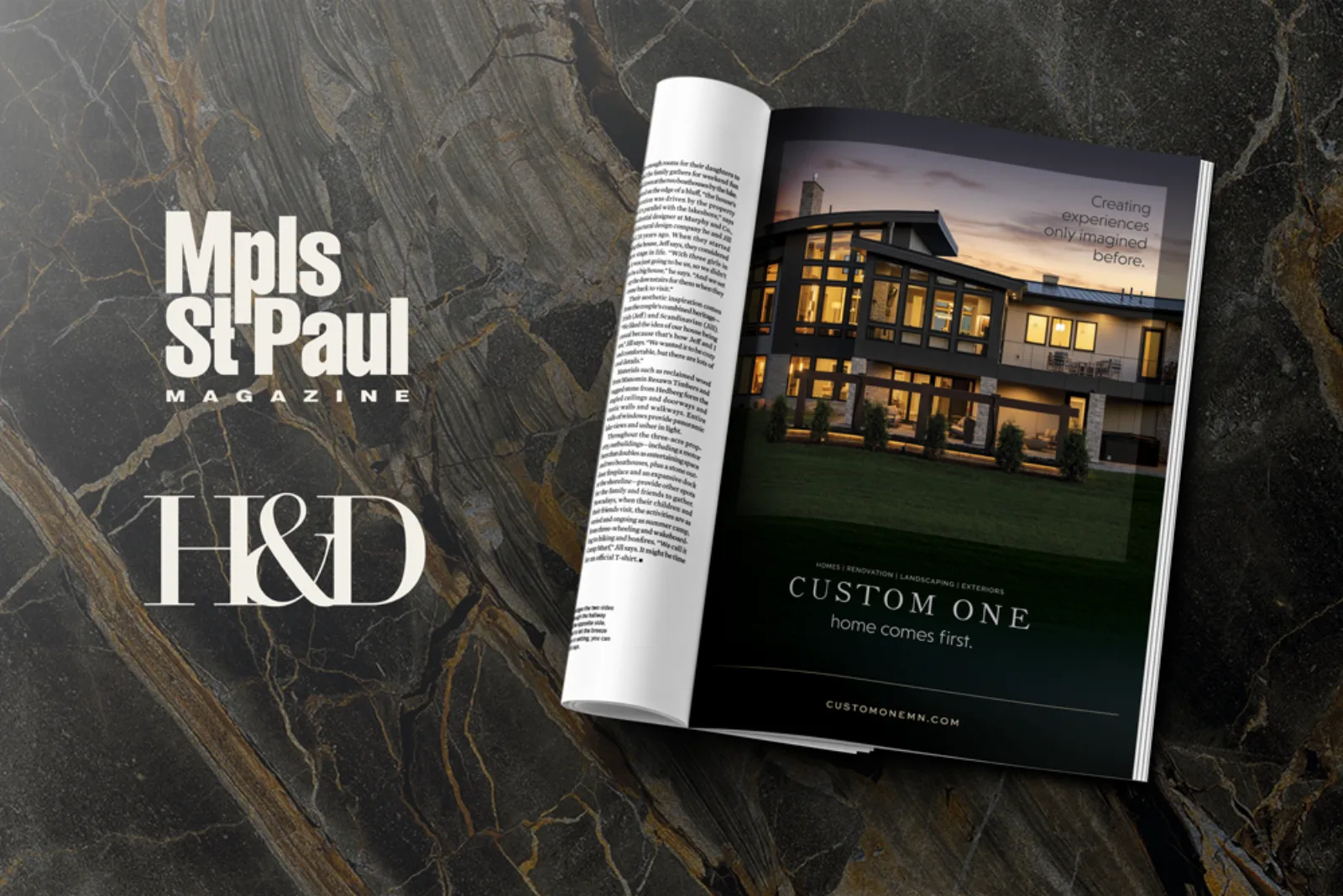 Custom One Homes Magazine Ad